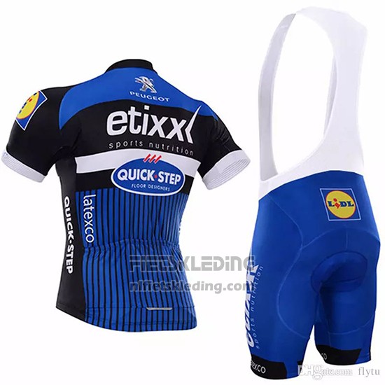 2018 Fietskleding Etixx Quick Step Blauw Korte Mouwen en Koersbroek